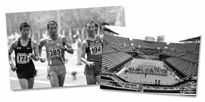 左圖:5月10日,遼寧隊選手耿志耀(左一)在十二運男子50公里競走比賽中。 　　新華社記者 李 鋼攝 　　右圖:6月10日,十二運網(wǎng)球團體賽在大連正式開拍,部分比賽遭遇了“零觀眾”的尷尬場面。 　　人民視覺