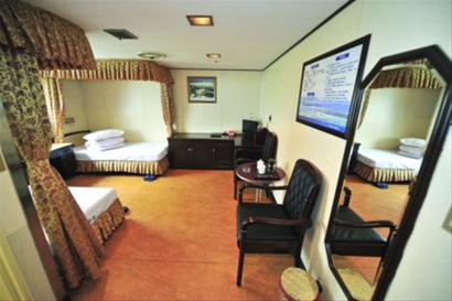 “椰香公主”號內(nèi)部設(shè)施。據(jù)記者了解，高端的豪華商務(wù)艙、特等艙、一等艙都被用于公務(wù)接待。 /CFP