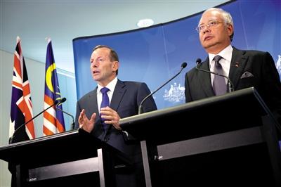 3日，澳大利亞珀斯城區(qū)，澳大利亞和馬來(lái)西亞兩國(guó)總理舉行聯(lián)合發(fā)布會(huì)。