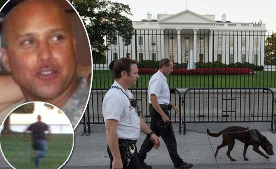 右上圖為岡薩雷斯，右下圖為他跑向白宮。