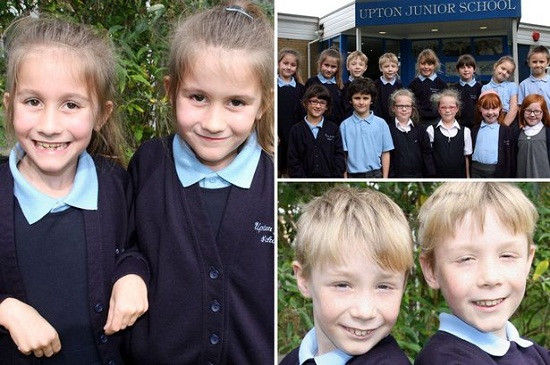 英國(guó)又有7對(duì)雙胞胎進(jìn)入了同一所小學(xué)，讓人看花了眼。