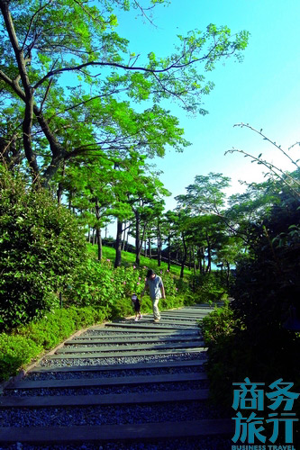 很多父母會(huì)帶著孩子在步行道漫步。