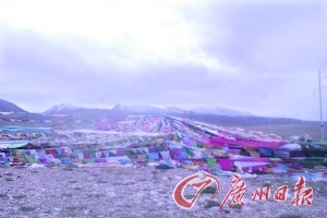 沿途遍地可見(jiàn)的五彩經(jīng)幡。