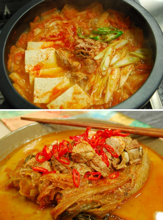 　　上圖為金槍魚泡菜湯,下圖為泡菜雜燴湯。