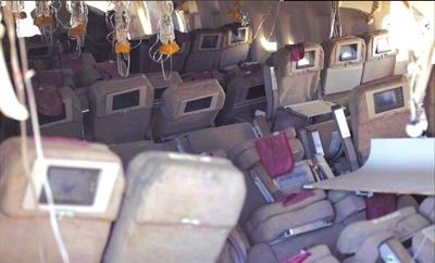 7日，美國舊金山，失事客機(jī)內(nèi)景曝光。圖/CFP