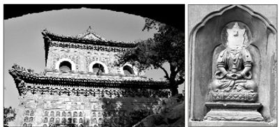 智慧海外景(左圖)和受損佛像。圖/CFP