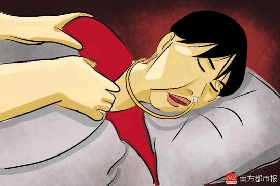 妻子張津華再沒能醒來，這個正處盛年、愛美又能干的女人變?yōu)榱酥参锶耍诖采弦惶删拍?，容顏已枯朽。（畫作者：羅逸爵）