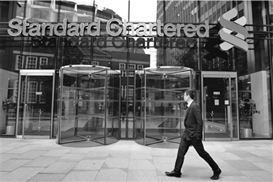 圖為渣打銀行英國總部。昨日，渣打銀行鄭州分行落戶鄭東新區(qū)，這已是入駐鄭州的第三家外資銀行