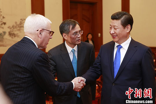 10月23日，中國國家主席習(xí)近平在北京釣魚臺國賓館會見清華大學(xué)經(jīng)濟管理學(xué)院顧問委員會海外委員。