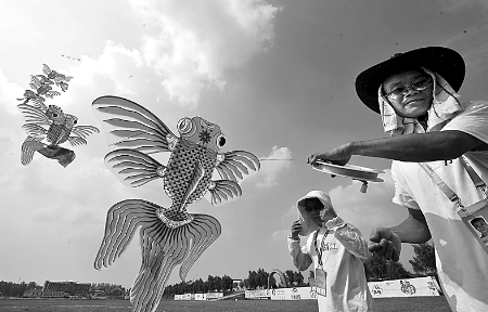 7月30日，第七屆全國(guó)農(nóng)運(yùn)會(huì)首項(xiàng)賽事——風(fēng)箏比賽在南召縣開賽