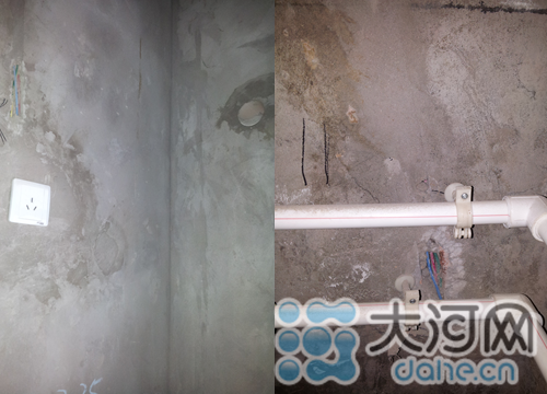 空調(diào)專用線路，用電負(fù)荷較大 圖為衛(wèi)生間電線走線