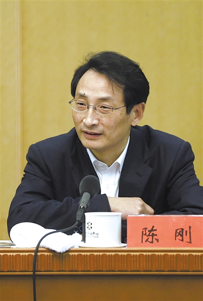 昨日，北京市人大代表、北京市副市長陳剛參與豐臺團小組討論。 新京報記者 浦峰 攝