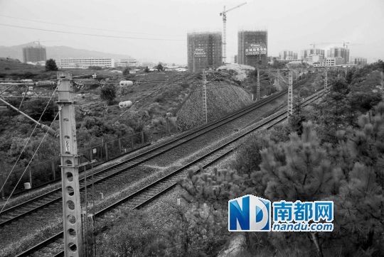 　東源縣法院院長被火車撞亡事發(fā)地段。