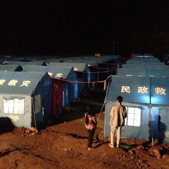 龍頭山鎮(zhèn)災(zāi)民安置點(diǎn)。澎湃新聞 程藝輝 圖