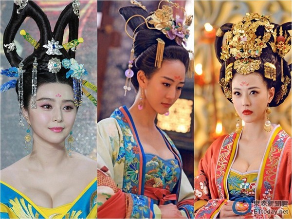 范冰冰、張鈞甯、周海媚，在《武媚娘》中爆乳演出