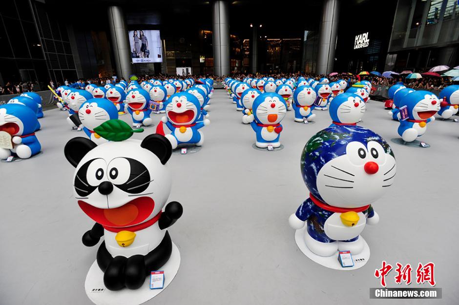 圖為在成都亮相的哆啦A夢。