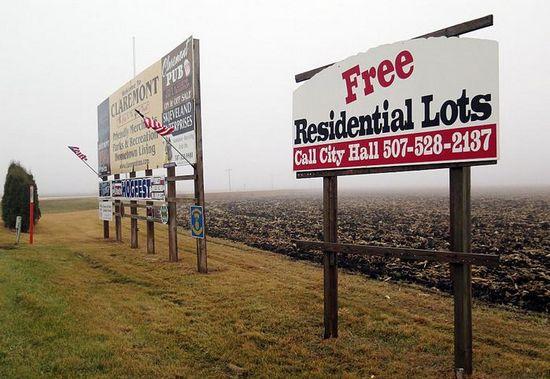 美國明州小鎮(zhèn)免費(fèi)送地居住吆喝三年送不出（圖）