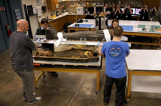 2500年前古埃及石棺首見(jiàn)天日 木乃伊腳趾外露(組圖)