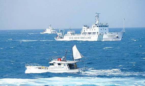 資料圖：中日對峙釣魚島海域清晰大圖。