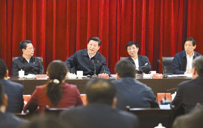 3月18日，習近平聽取蘭考縣教育實踐活動情況匯報，并發(fā)表重要講話。